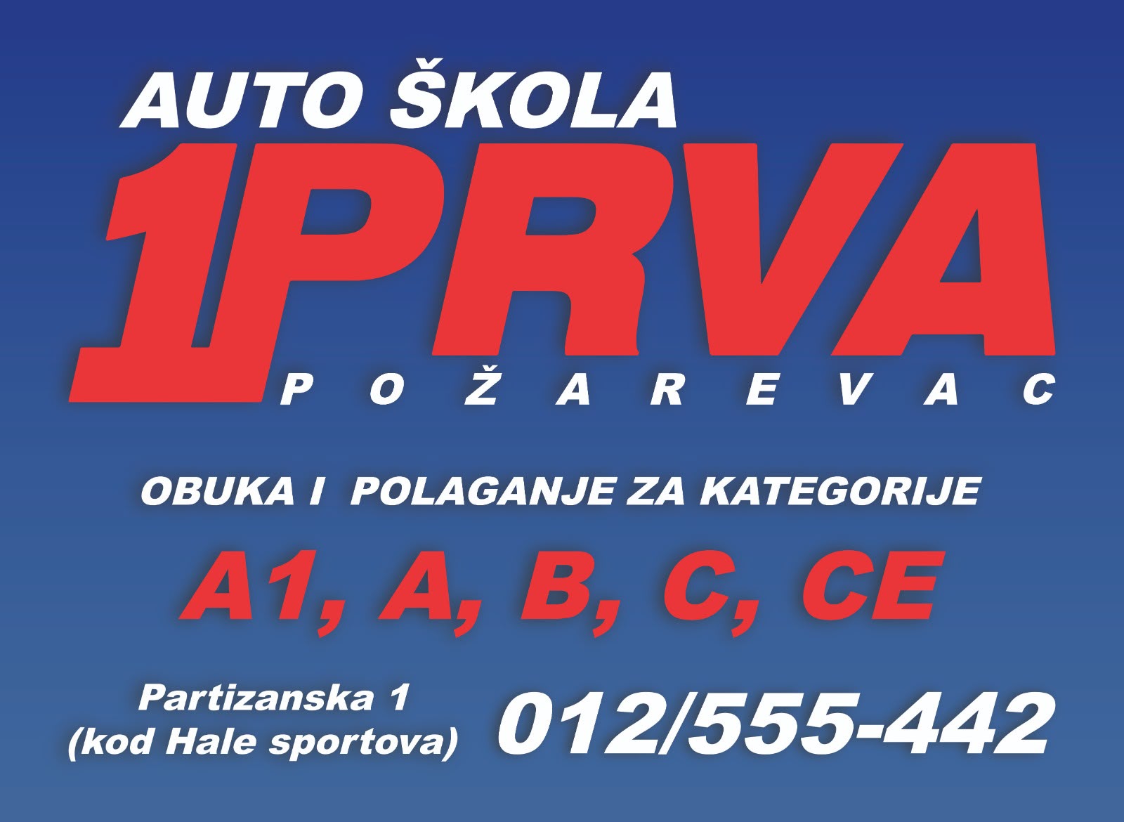 Auto škola Prva Požarevac: obuka i polaganje za kategorije A1, A, B, C i CE